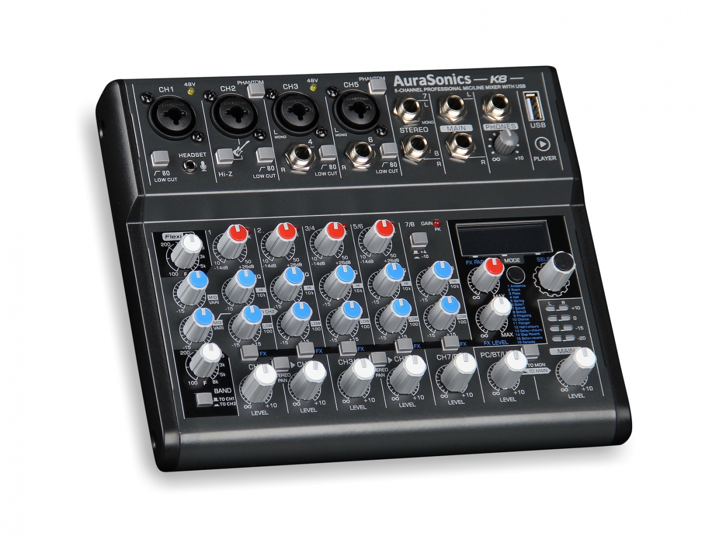 AuraSonics K8 компактный микшерный пульт в Чебаркуле